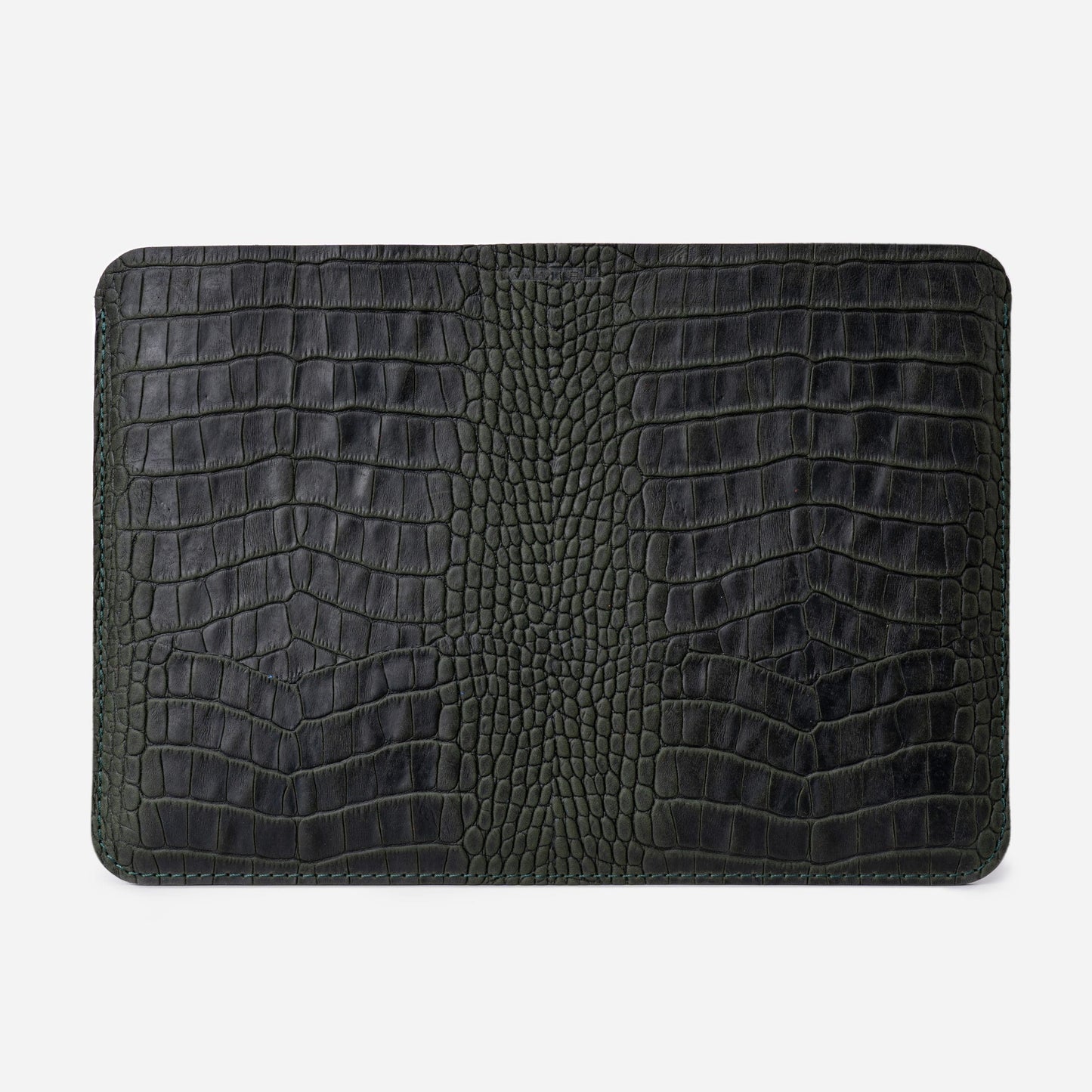 Dark Green Crocodile-Embossed Calf Leather Open MacBook 16 Pro (2019) Case