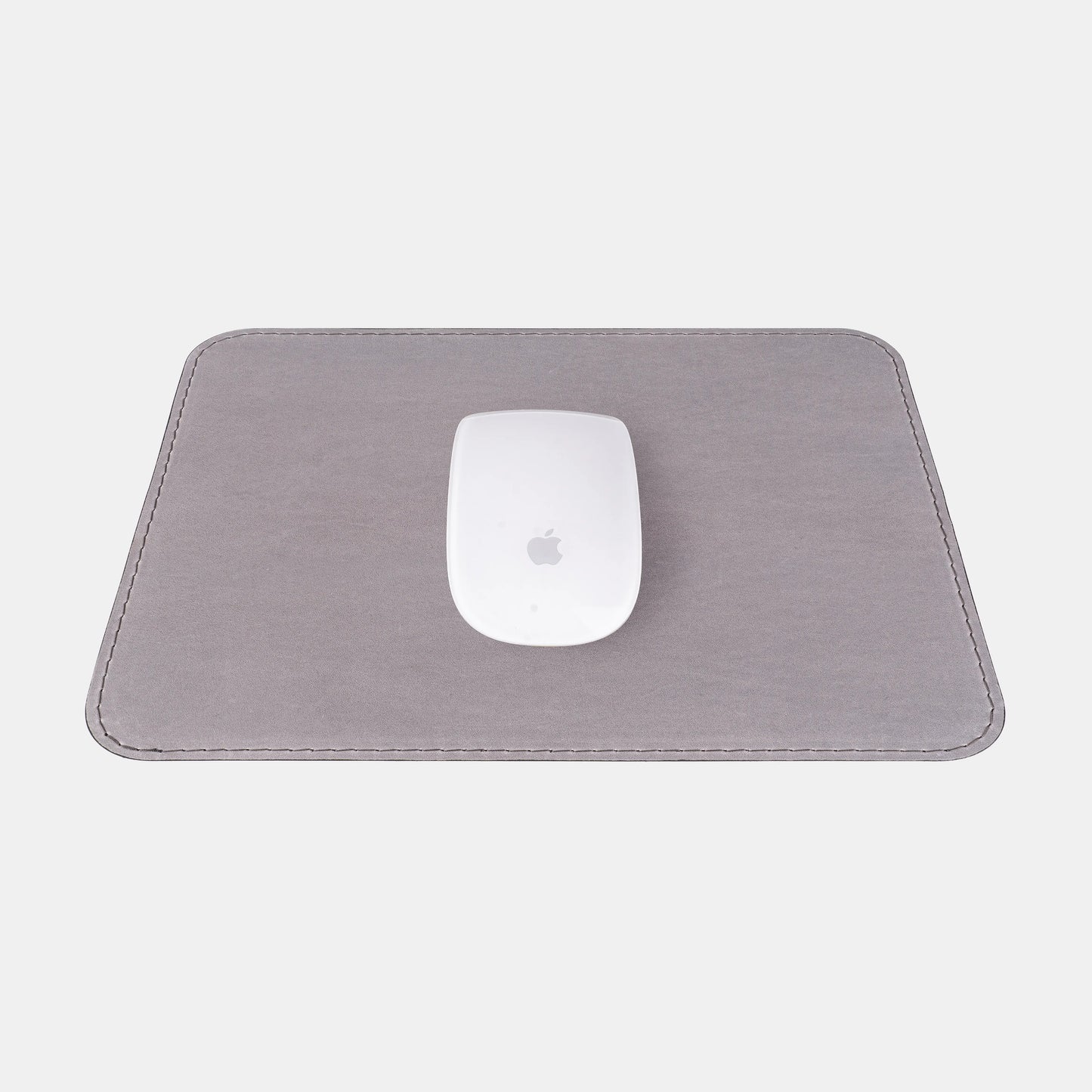 Grey Crazy Horse Leather Mouse Pad