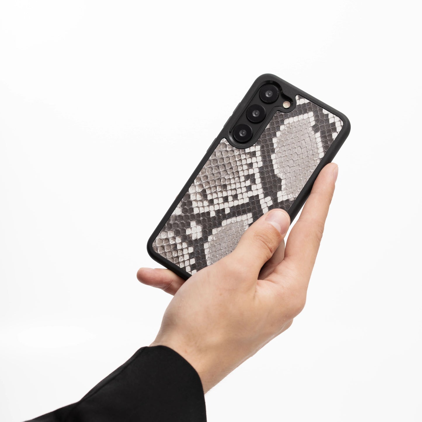 غطاء زجاجي أسود اللون لغطاء ممتص الصدمات لهاتف Samsung S23