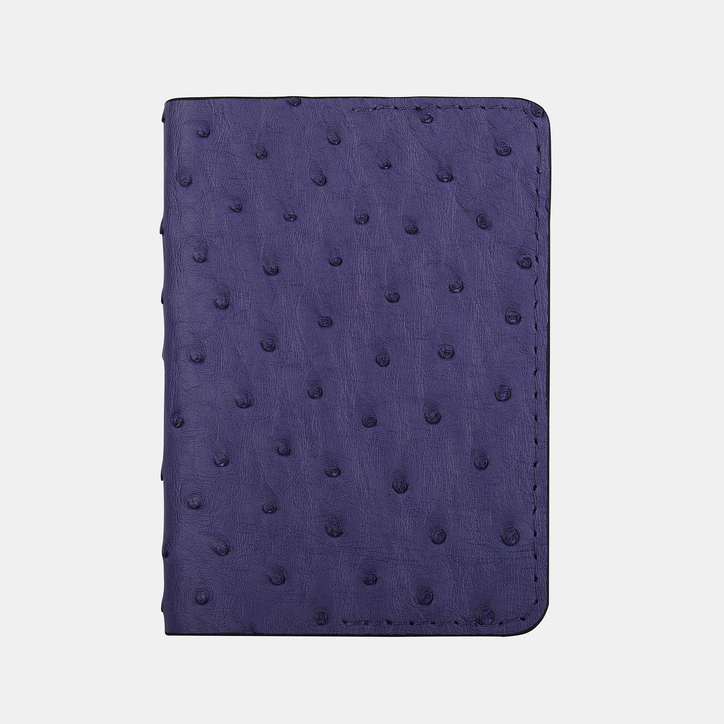 Navy Blue Ostrich Leather Passport Cover