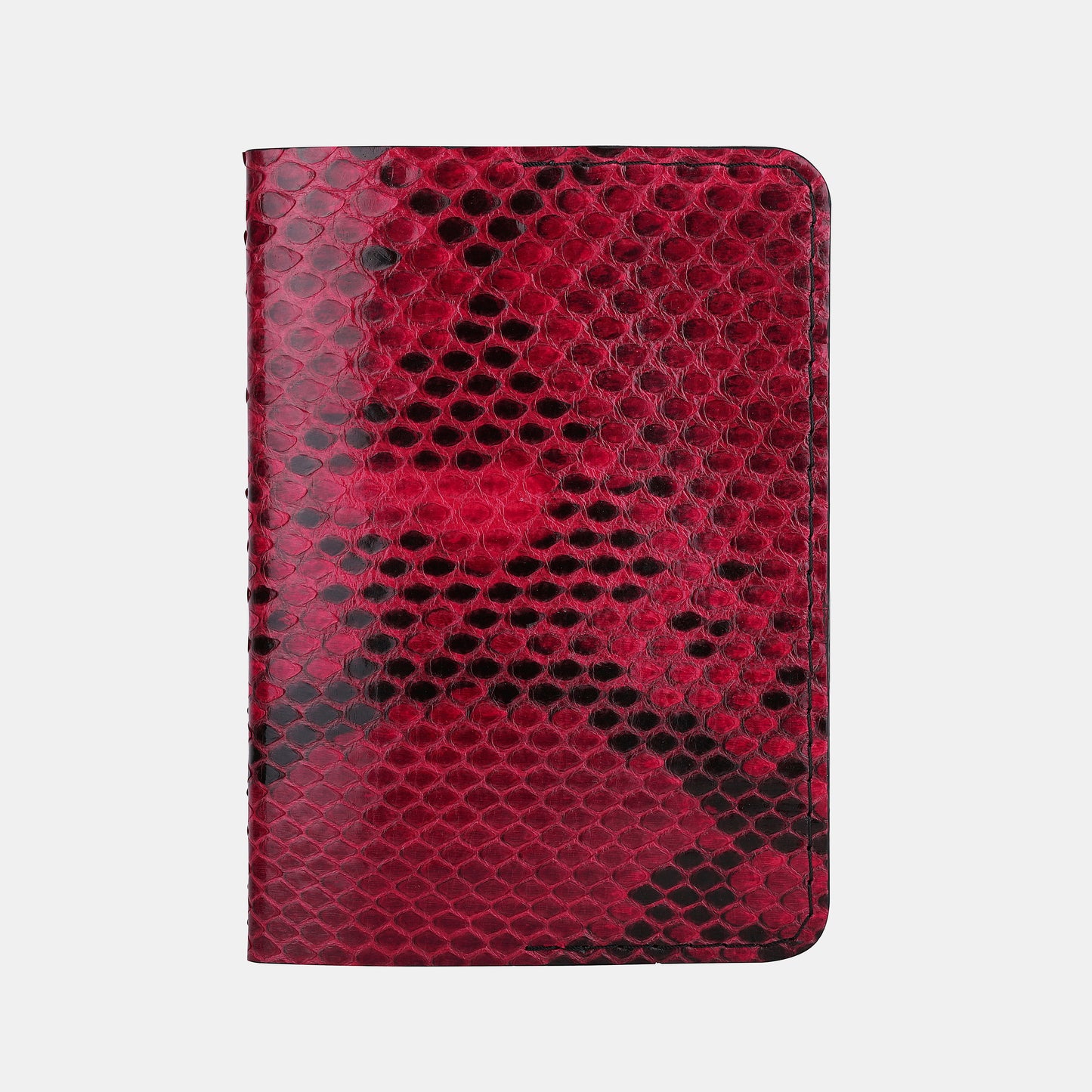 Red Python Leather Passport Cover with Small Scales