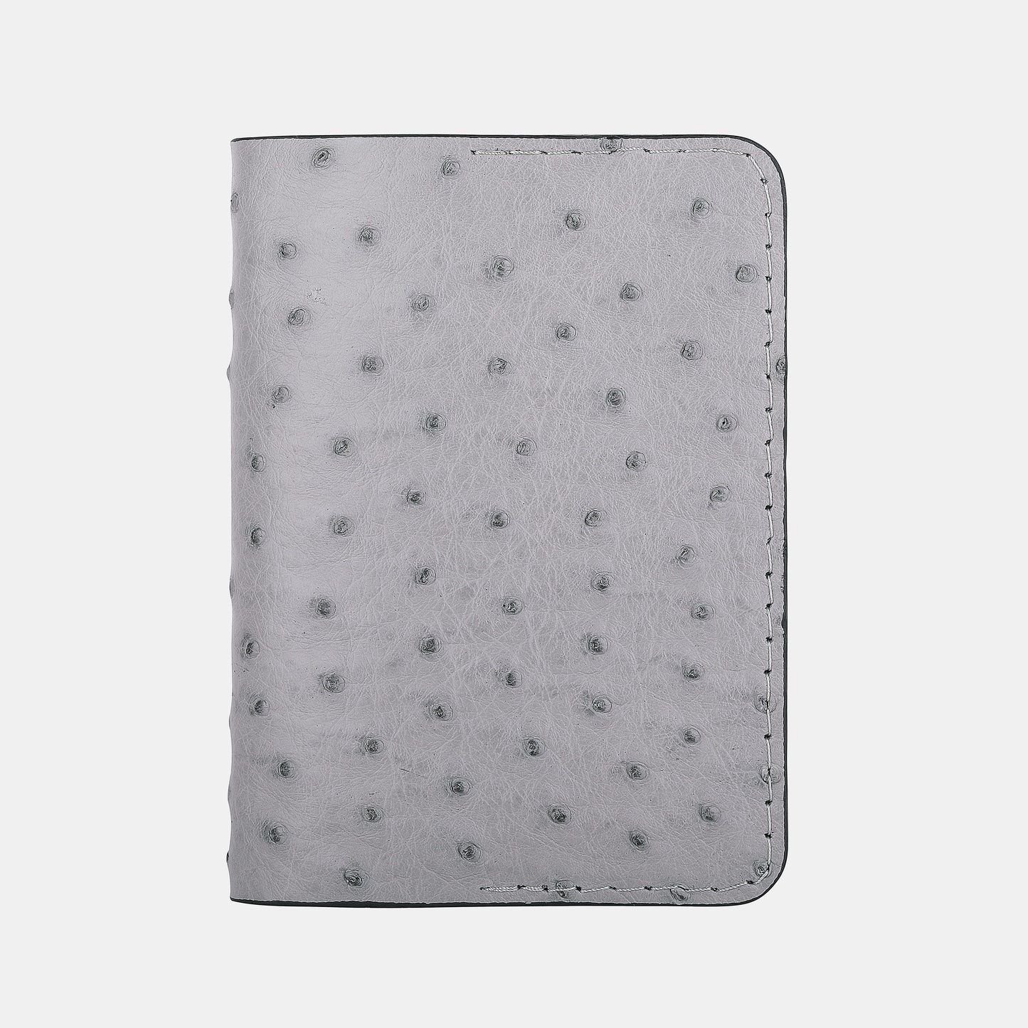Grey Ostrich Leather Passport Cover