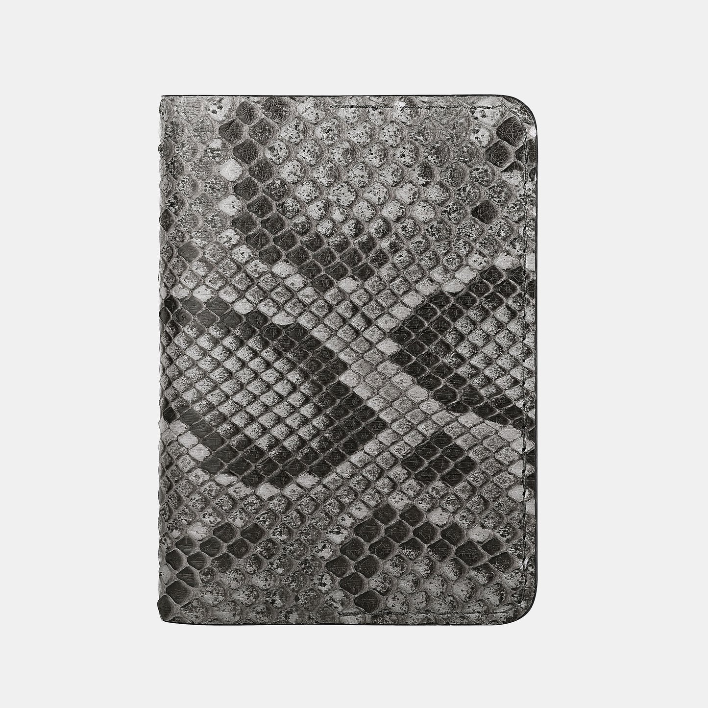 Grey Python Leather Passport Cover with Small Scales