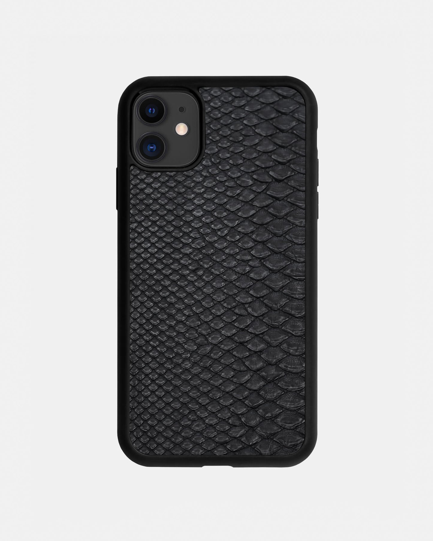 Чорний спортивний чохол зі шкіри пітона для iPhone 11