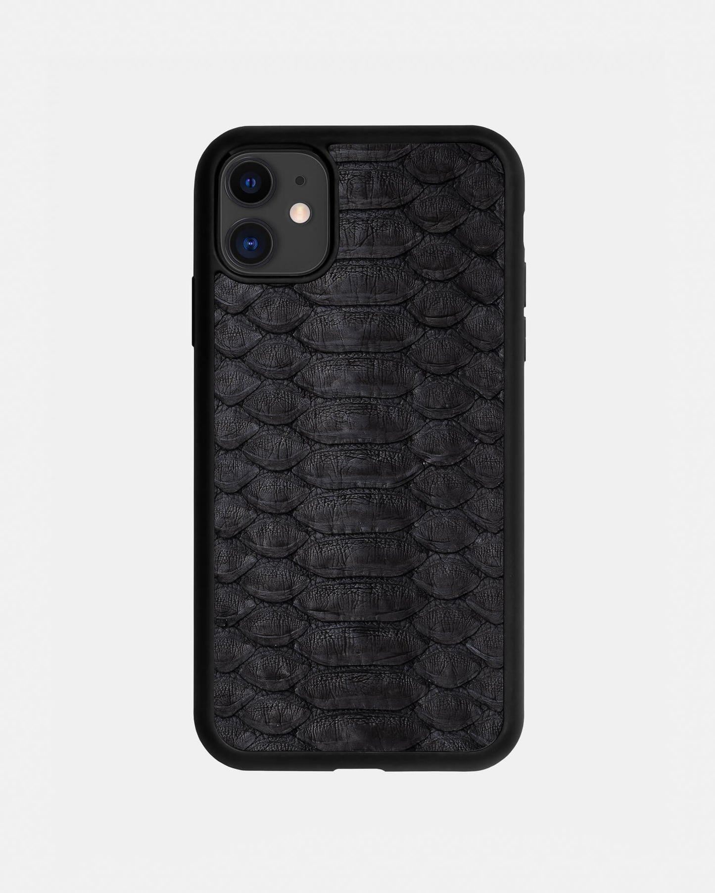 Black Python Leather Sport Case for iPhone 11