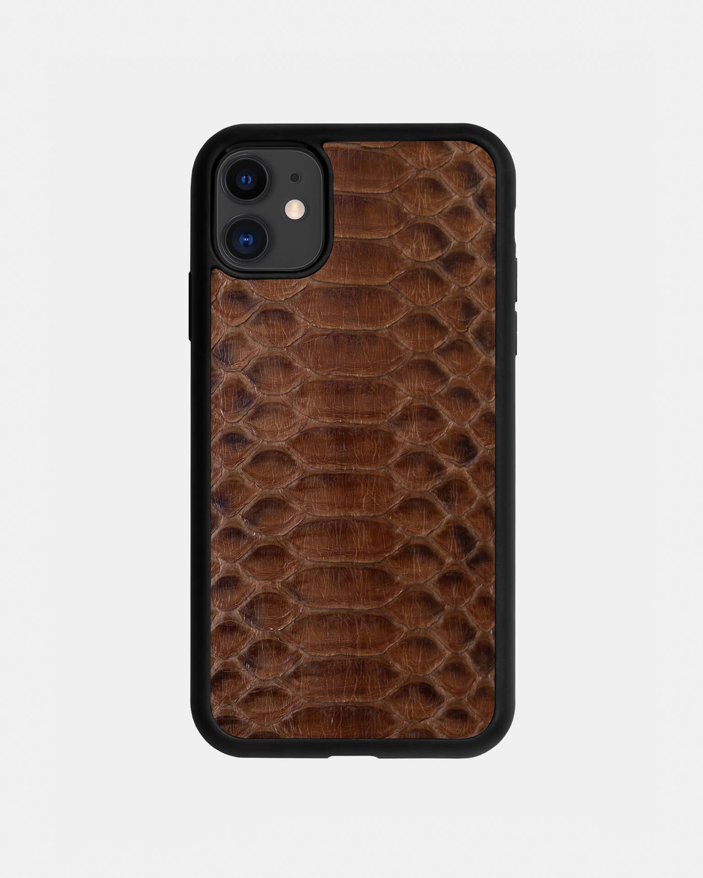 Brown Python Leather Sport Case for iPhone 11