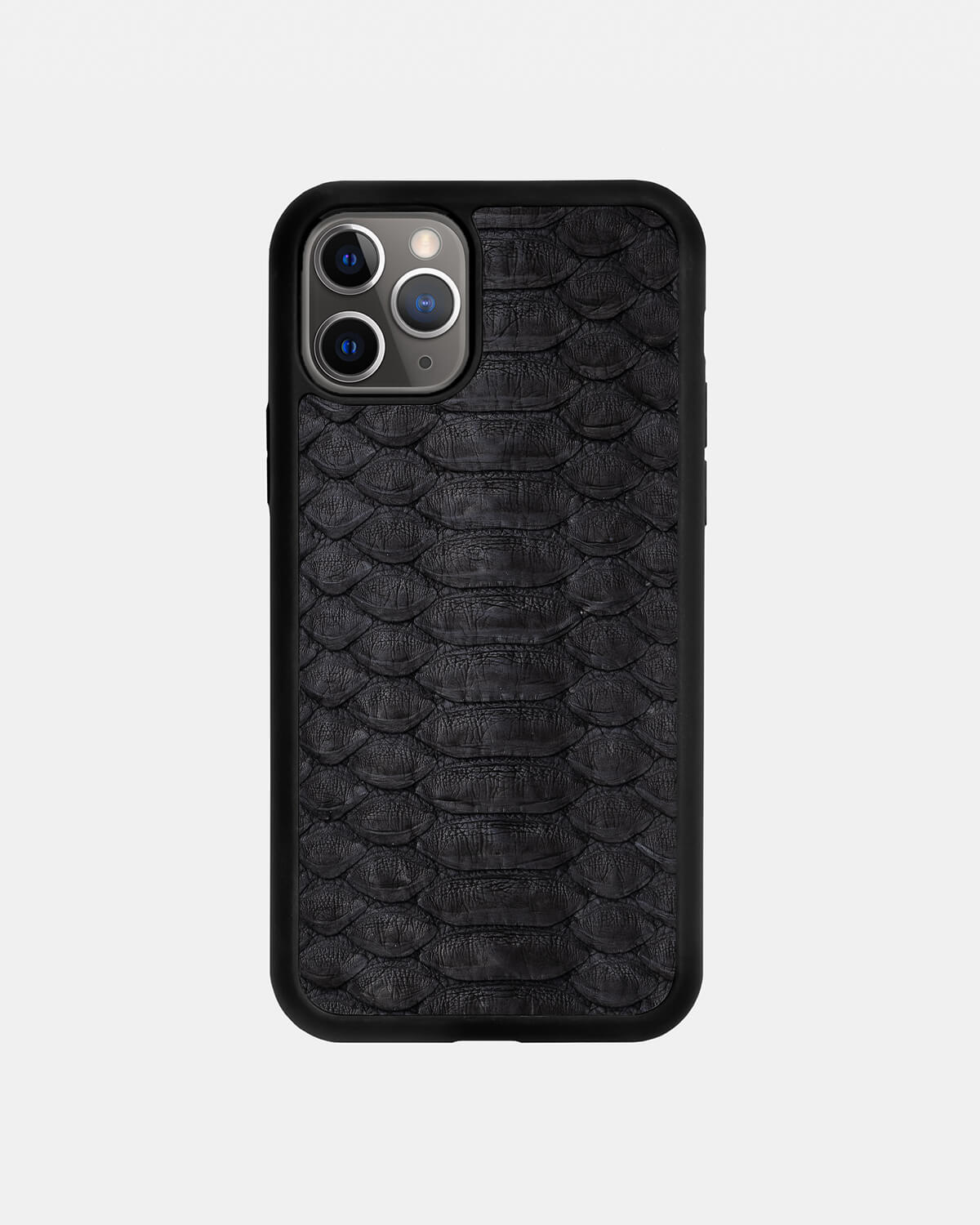 Black Python Leather Sport Case for iPhone 11 Pro