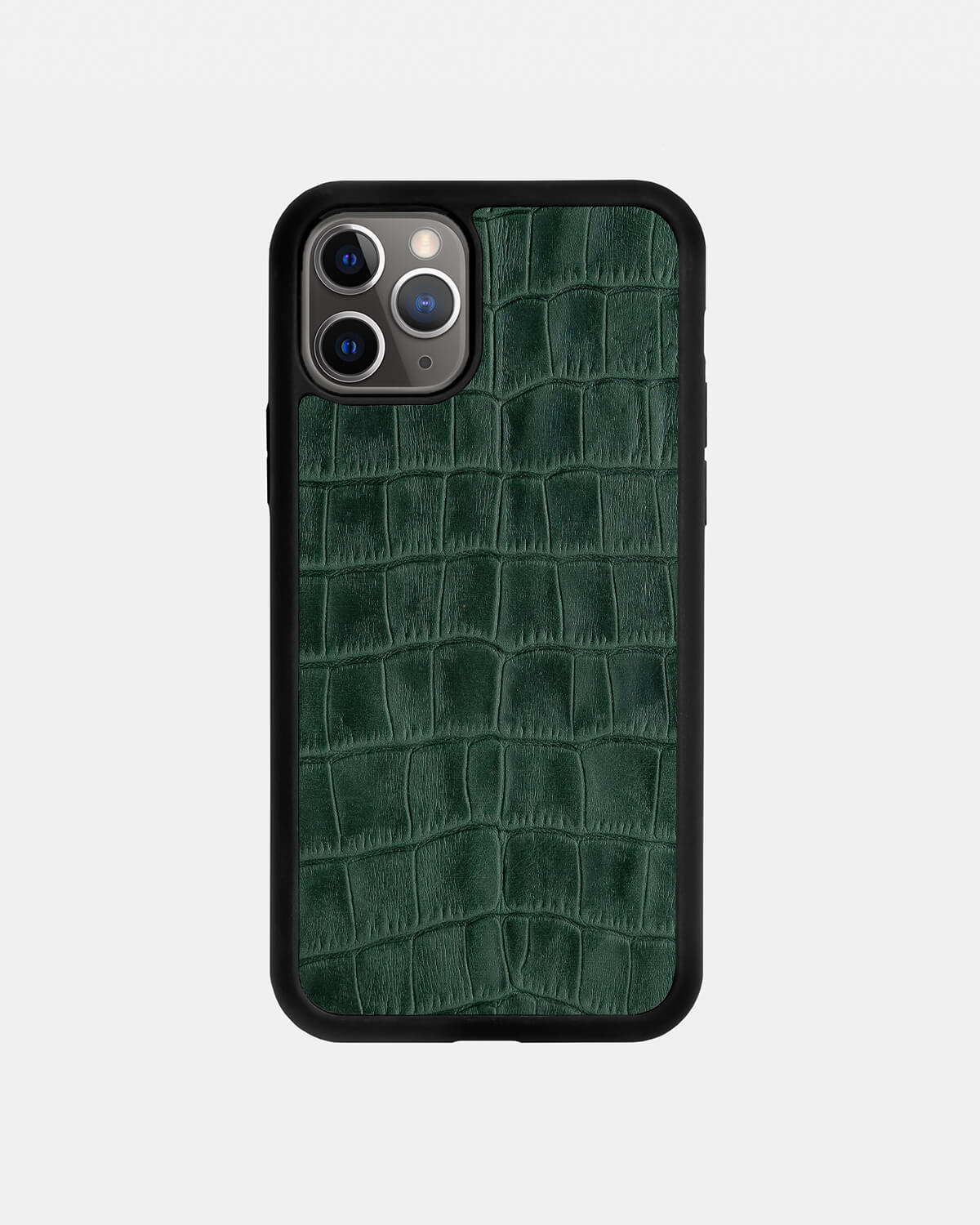 Green Crocodile Emboss on Calfskin Sport Case for iPhone 11 Pro