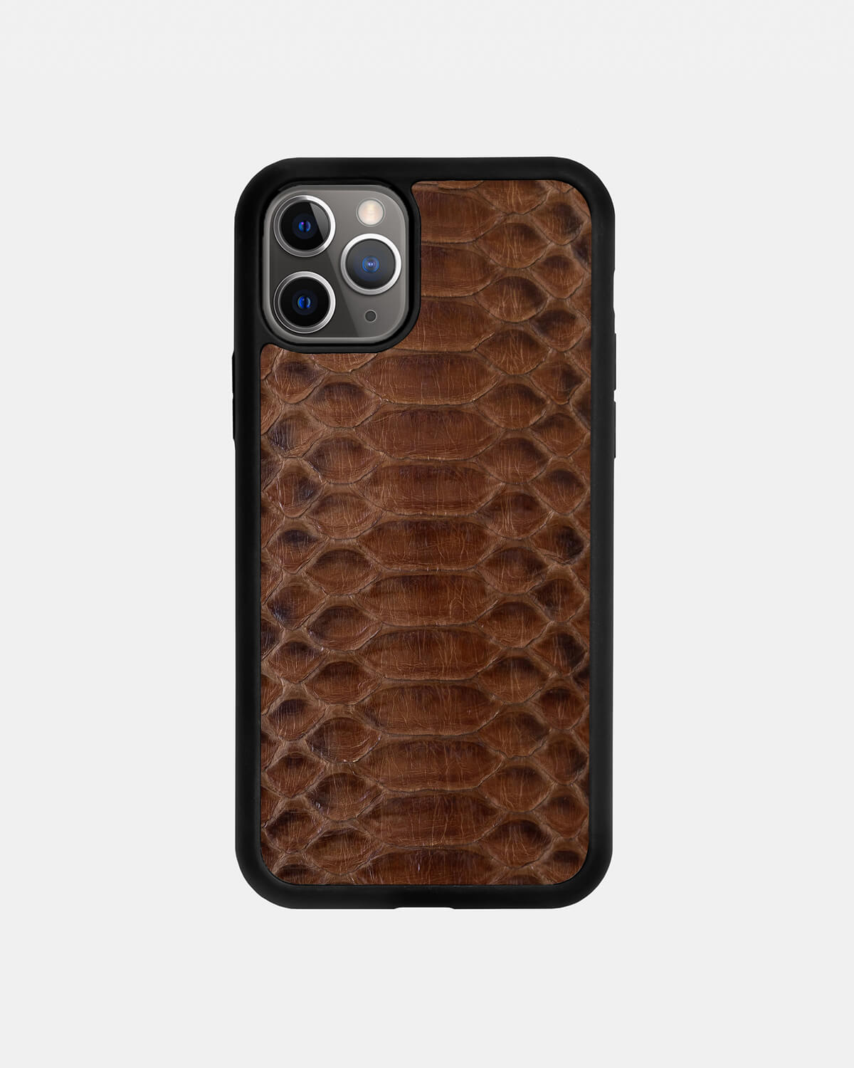 Brown Python Leather Sport Case for iPhone 11 Pro