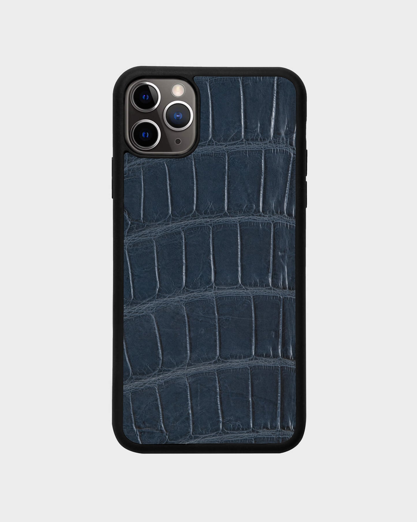 Темно-синій спортивний чохол зі шкіри Crocodile для iPhone 11 Pro Max