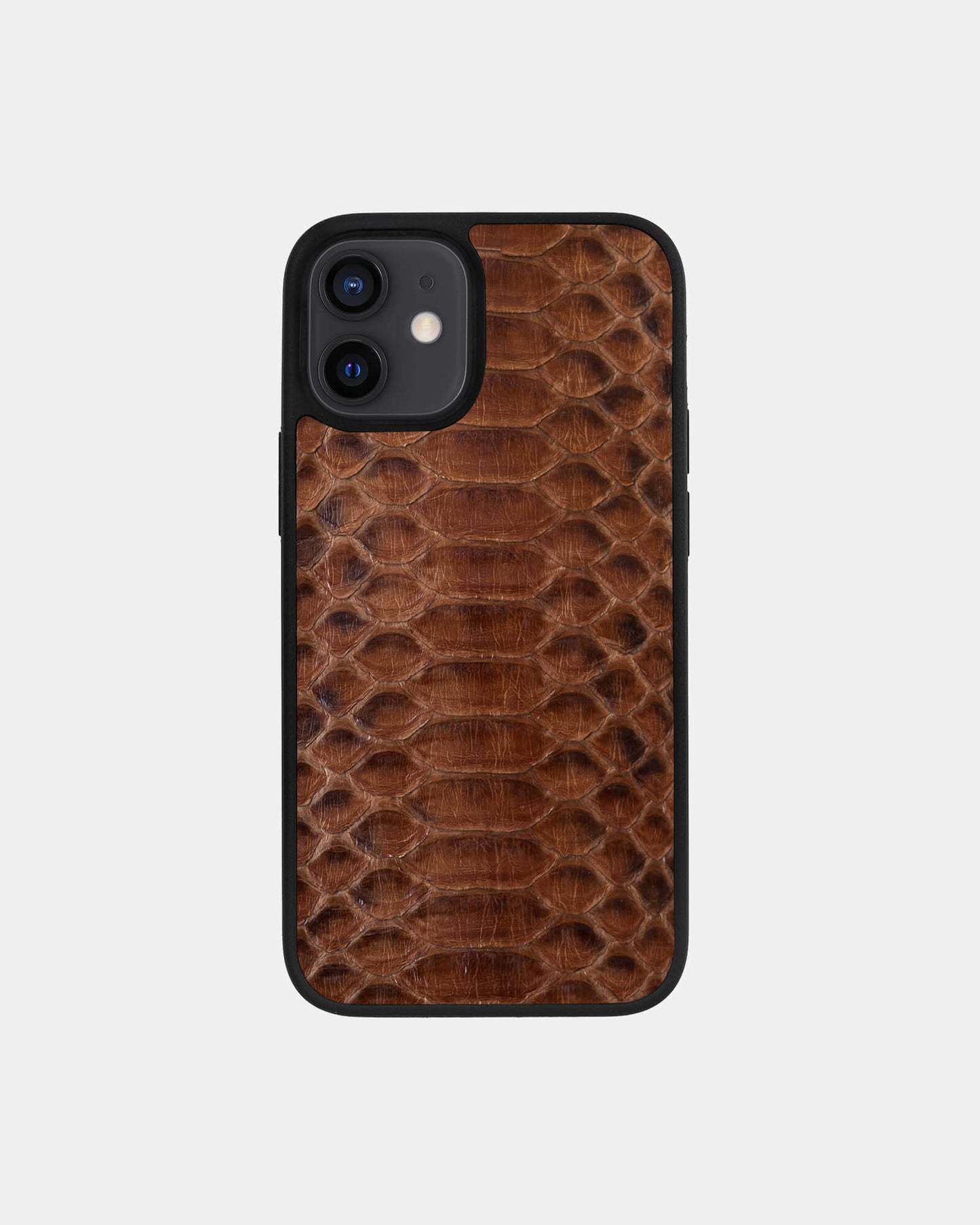 Brown Python Leather Sport Case for iPhone 12