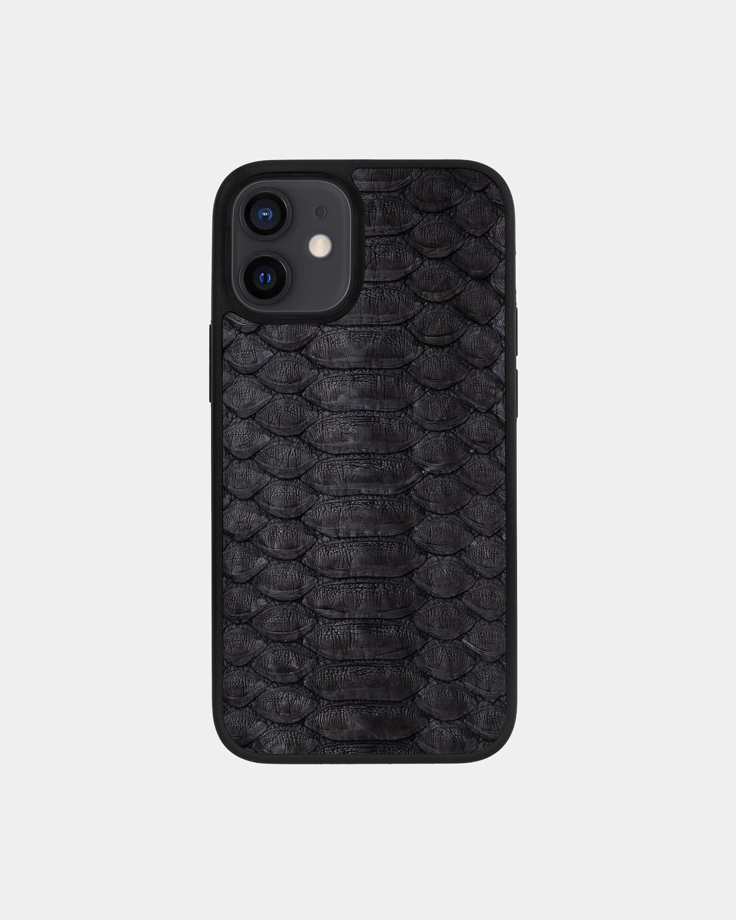Black Python Leather Sport Case for iPhone 12