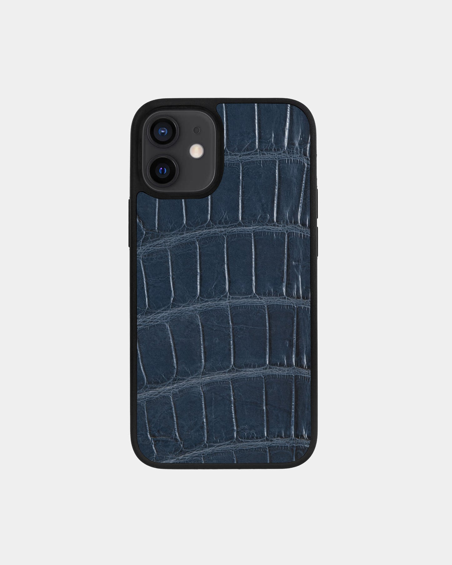Темно-синій спортивний чохол зі шкіри Crocodile для iPhone 12