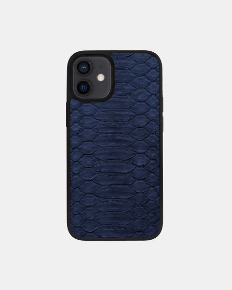 Navy blue Python Leather Sport Case for iPhone 12