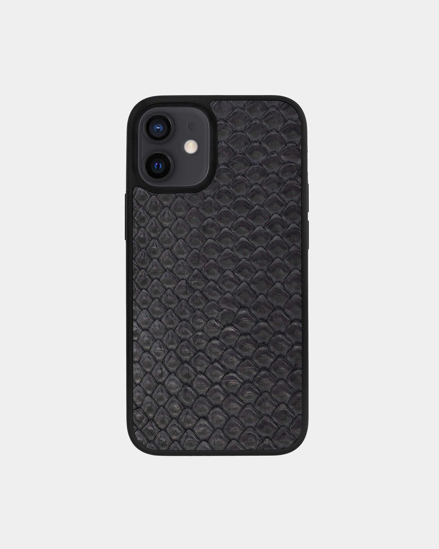 Чорний спортивний чохол зі шкіри пітона для iPhone 12