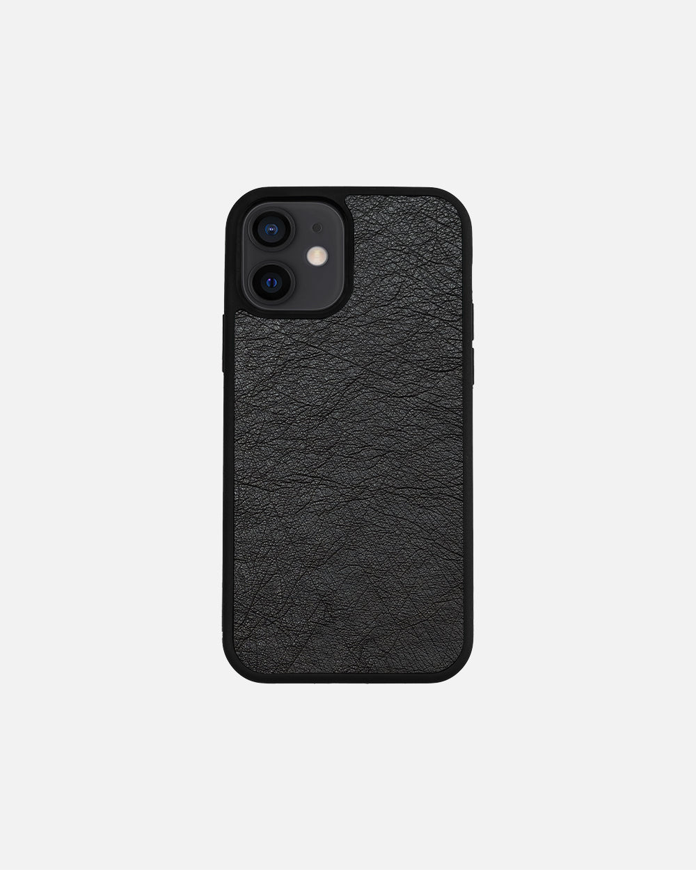 غطاء جلدي أسود بدون غطاء لهاتف iPhone 12 Mini