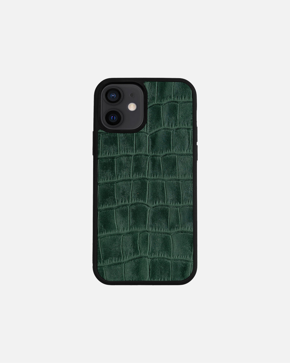 Green Crocodile Emboss on Calfskin Sport Case for iPhone 12 Mini