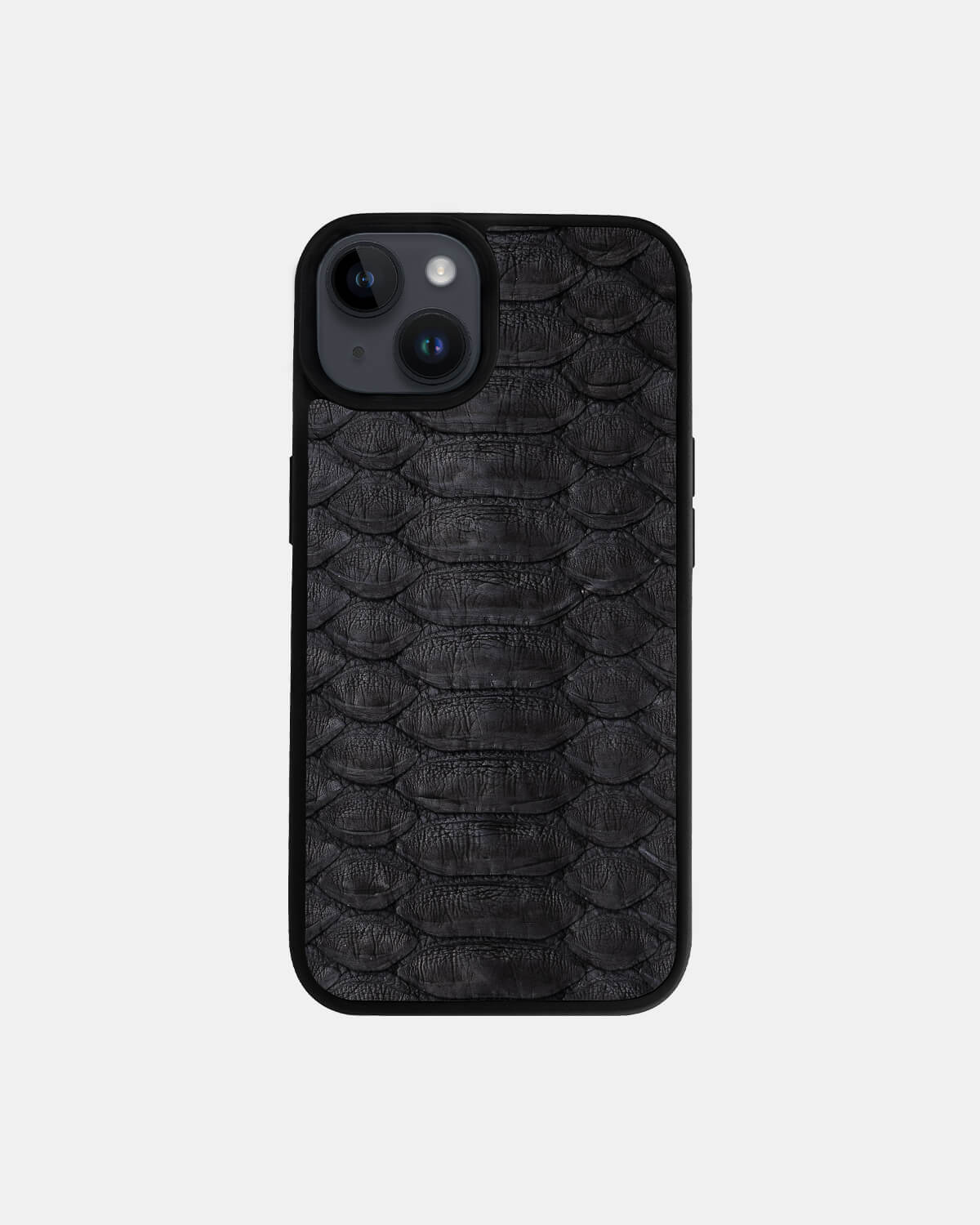 Black Python Leather Sport Case for iPhone 14