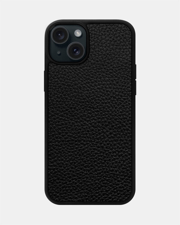 Black Leather Sport Case for iPhone 15 Plus