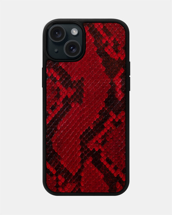 Red Python Skin Sport Case for iPhone 15 Plus