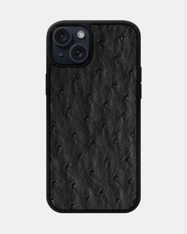 Black Ostrich Sport Case for iPhone 15 Plus