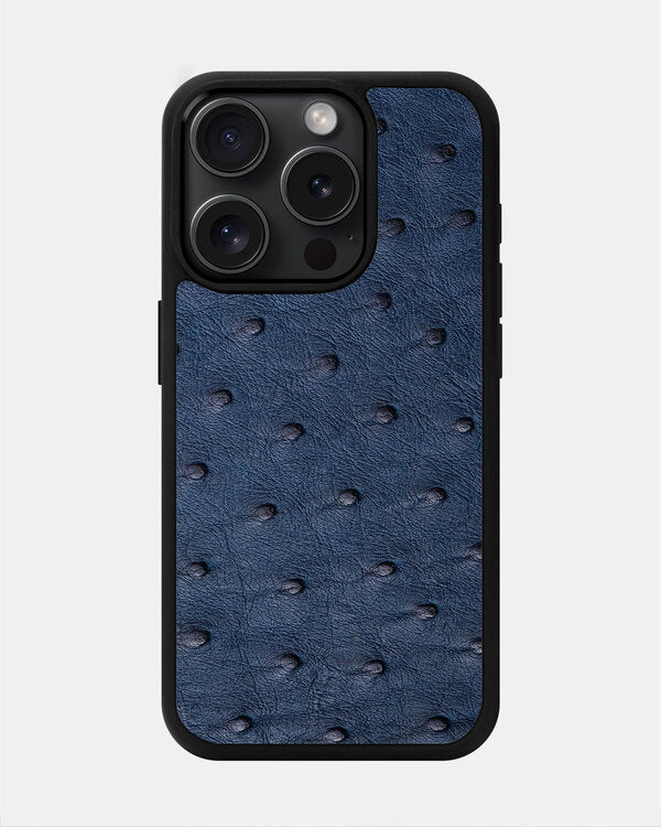 Dark blue Ostrich Sport Case for iPhone 15 Pro Max