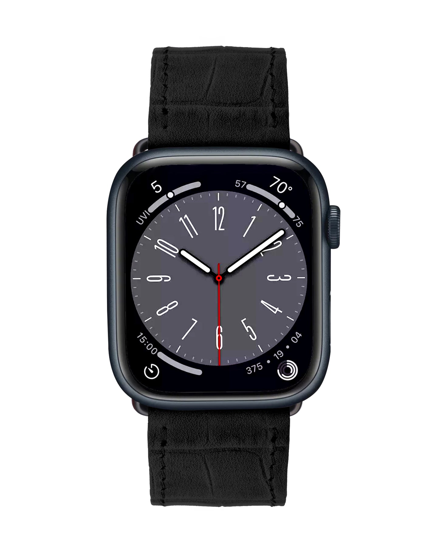 Чорний ремінець Apple Watch із телячої шкіри з тисненням крокодила