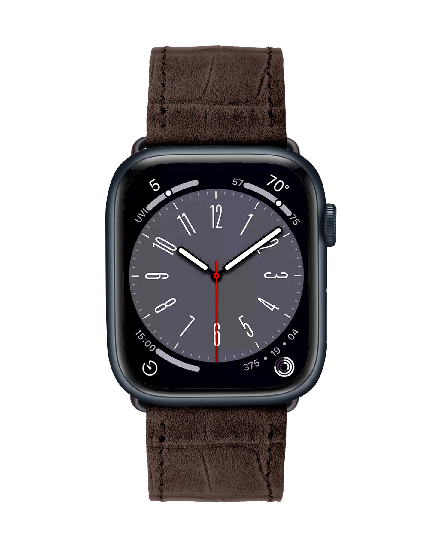Темно-коричневий ремінець Apple Watch із телячої шкіри з тисненням крокодила