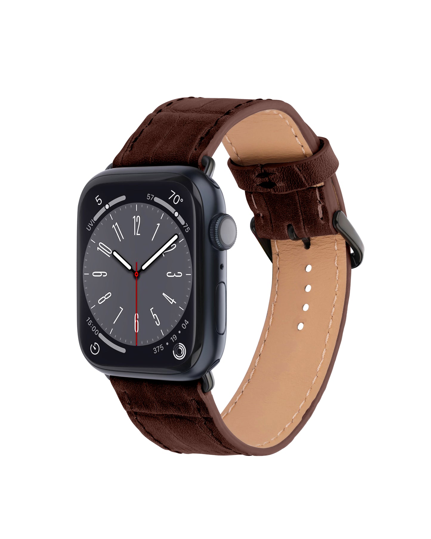 Ремінець Apple Watch із телячої шкіри кольору імбиру з тисненням крокодила