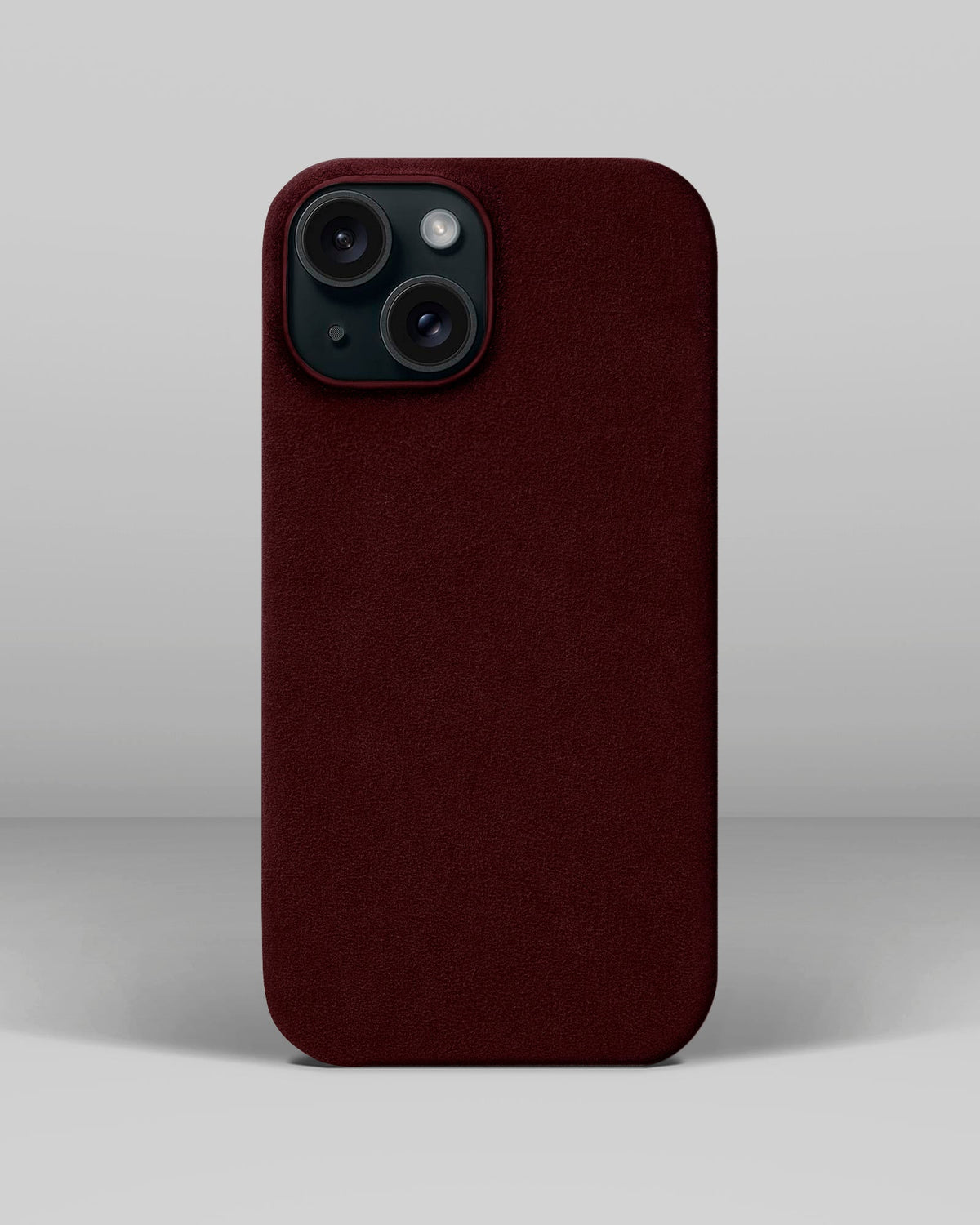 Burgundy Alcantara Case for iPhone 15