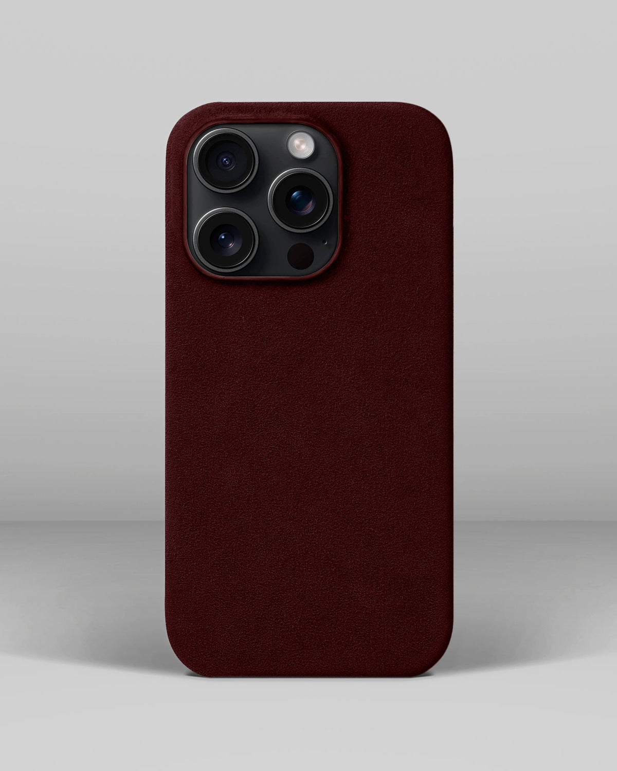 Burgundy Alcantara Case for iPhone 15 Pro
