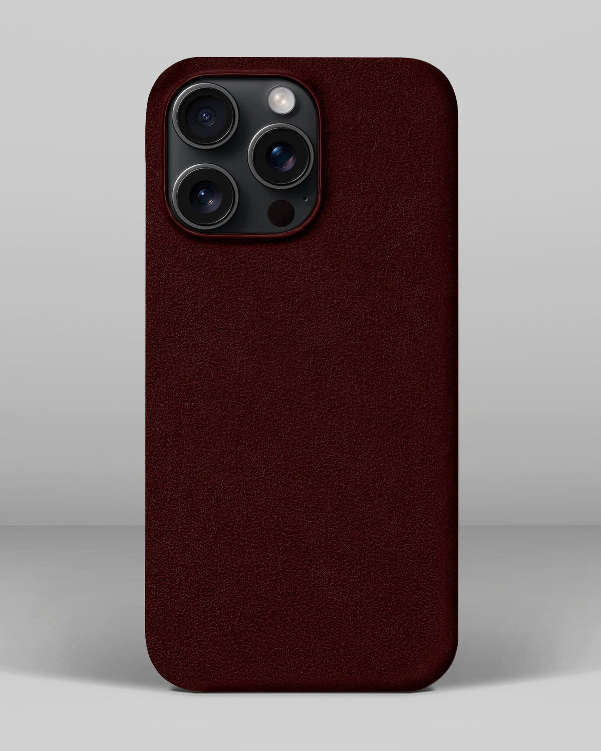 Burgundy Alcantara Case for iPhone 15 Pro Max