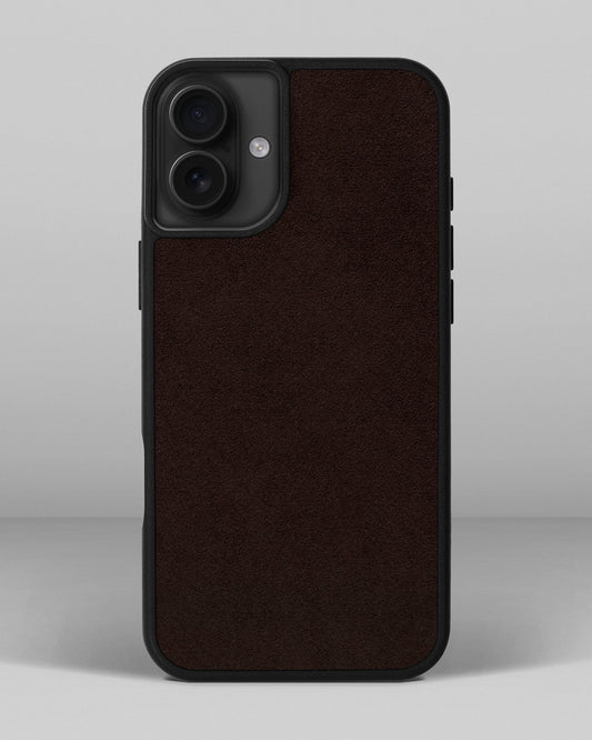 Dark Brown Alcantara Sport Case for iPhone 16 Plus