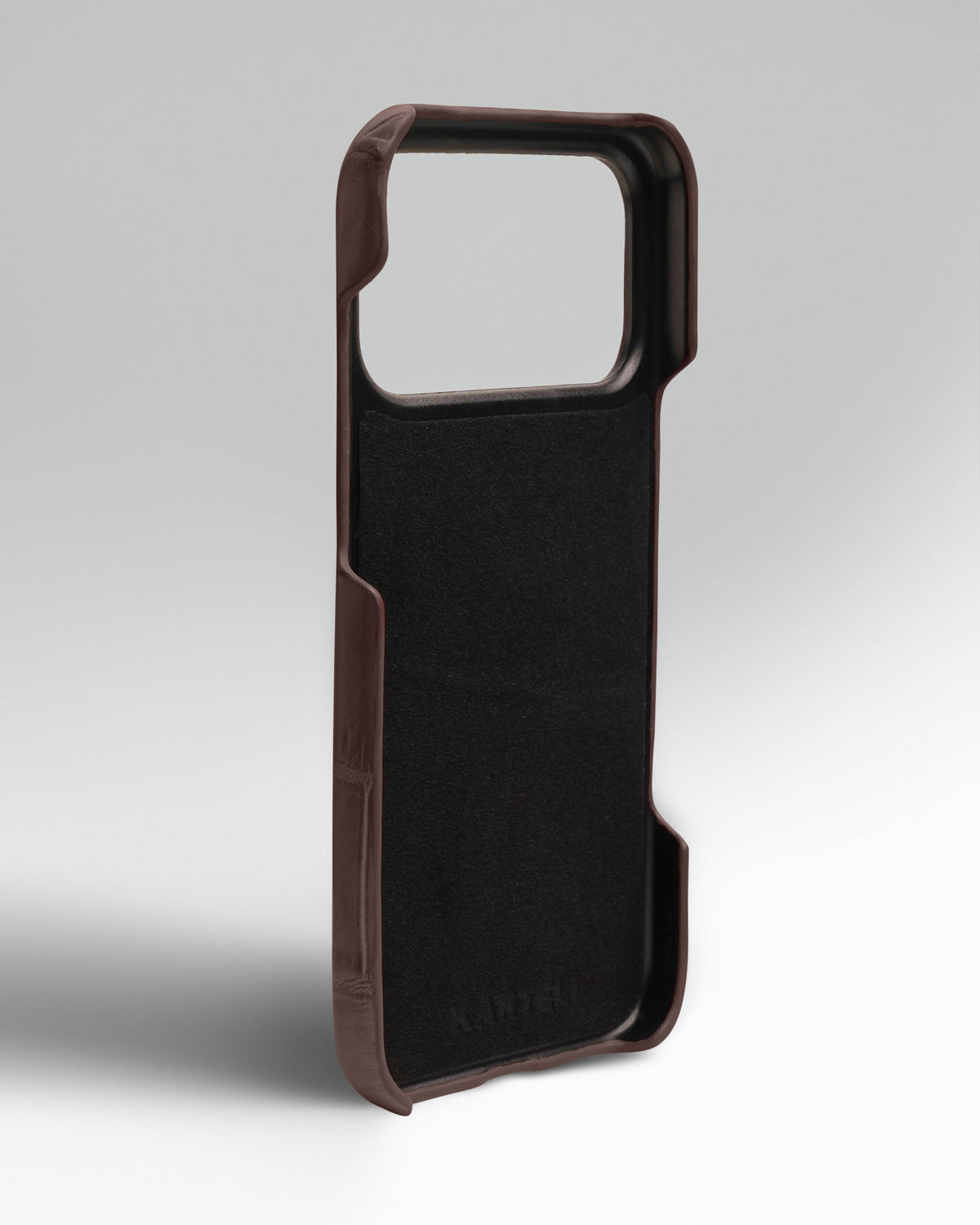 Dark Brown Crocodile Leather Full-Wrap Case for iPhone 17 Pro Max