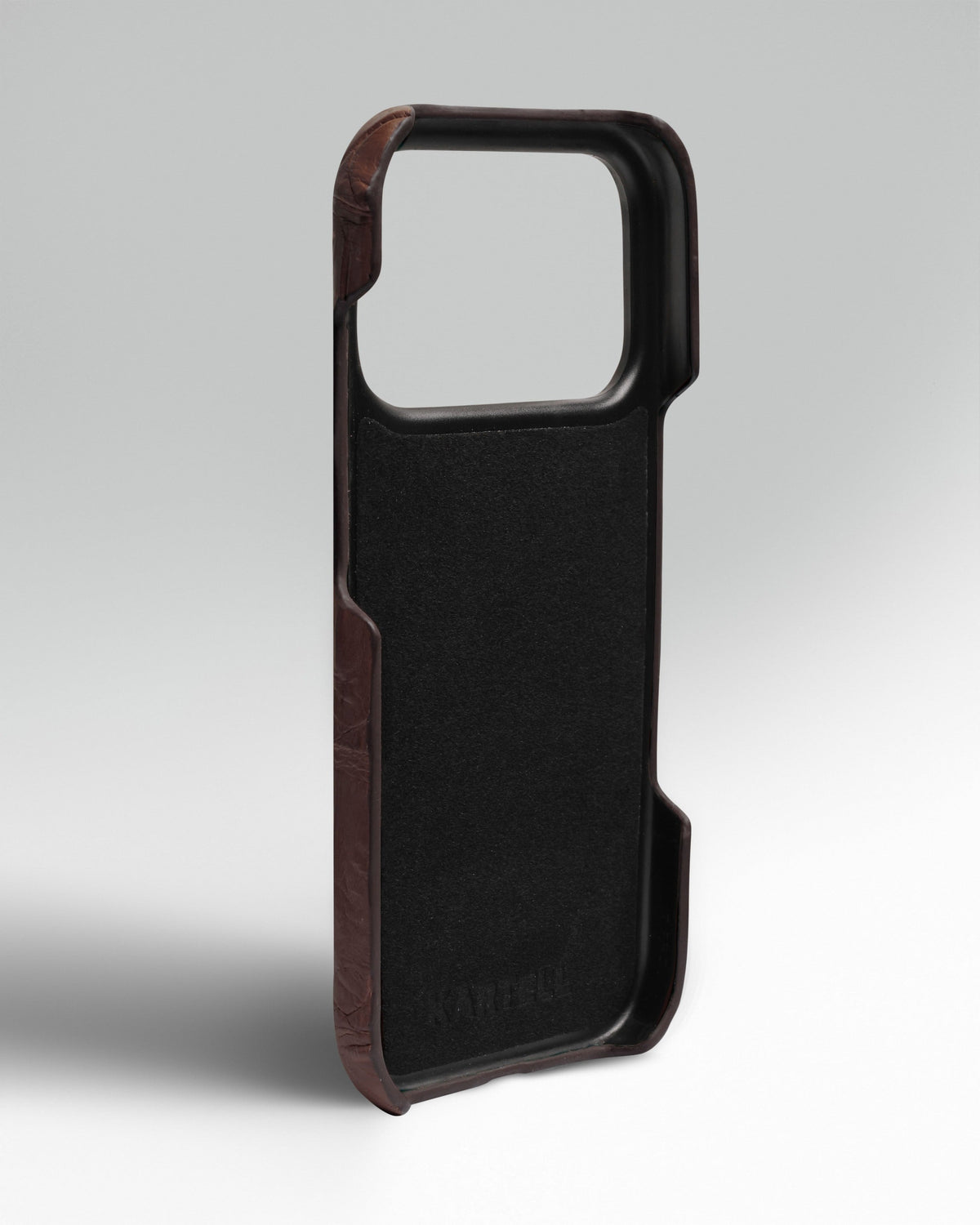 Dark Brown Crocodile Leather Full-Wrap Case for iPhone 18 Pro