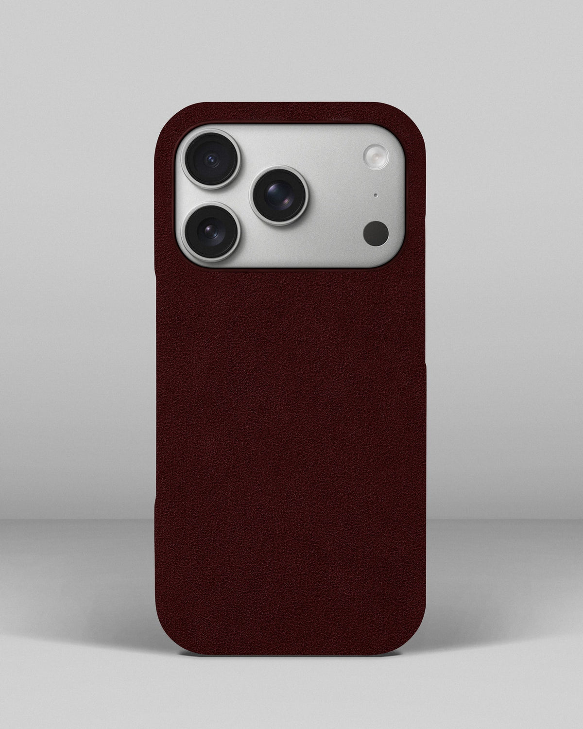 Burgundy Alcantara Case for iPhone 18 Pro