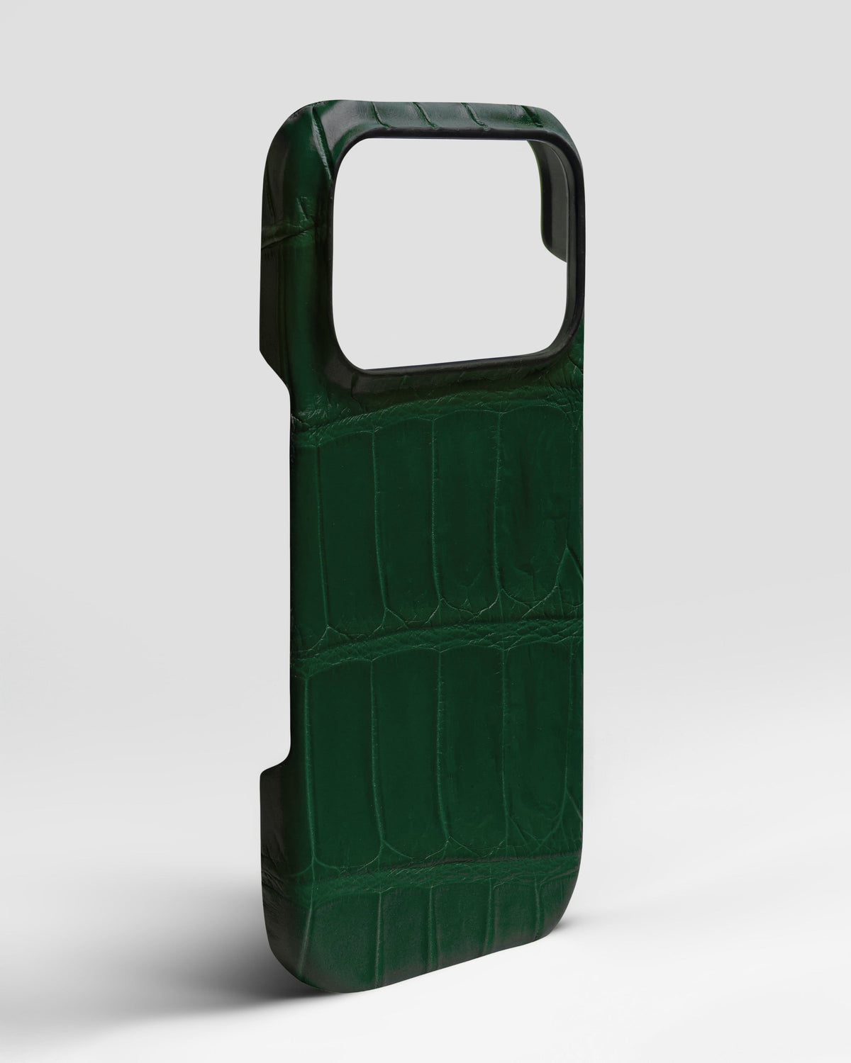 Dark Green Crocodile Leather Full-Wrap Case for iPhone 18 Pro
