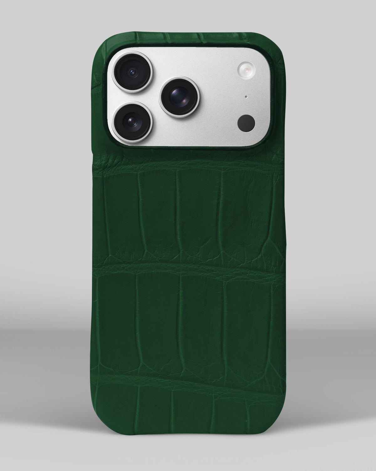 Dark Green Crocodile Leather Full-Wrap Case for iPhone 18 Pro