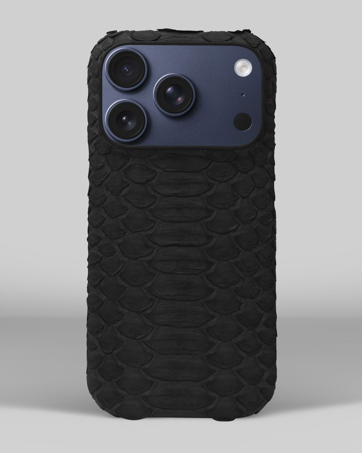 Black Python Leather Full-Wrap Case for iPhone 17 Pro