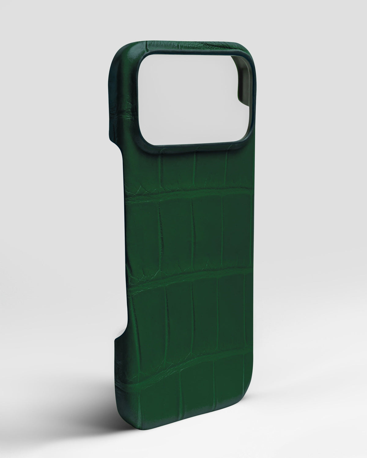 Dark Green Crocodile Leather Full-Wrap Case for iPhone 18 Pro Max