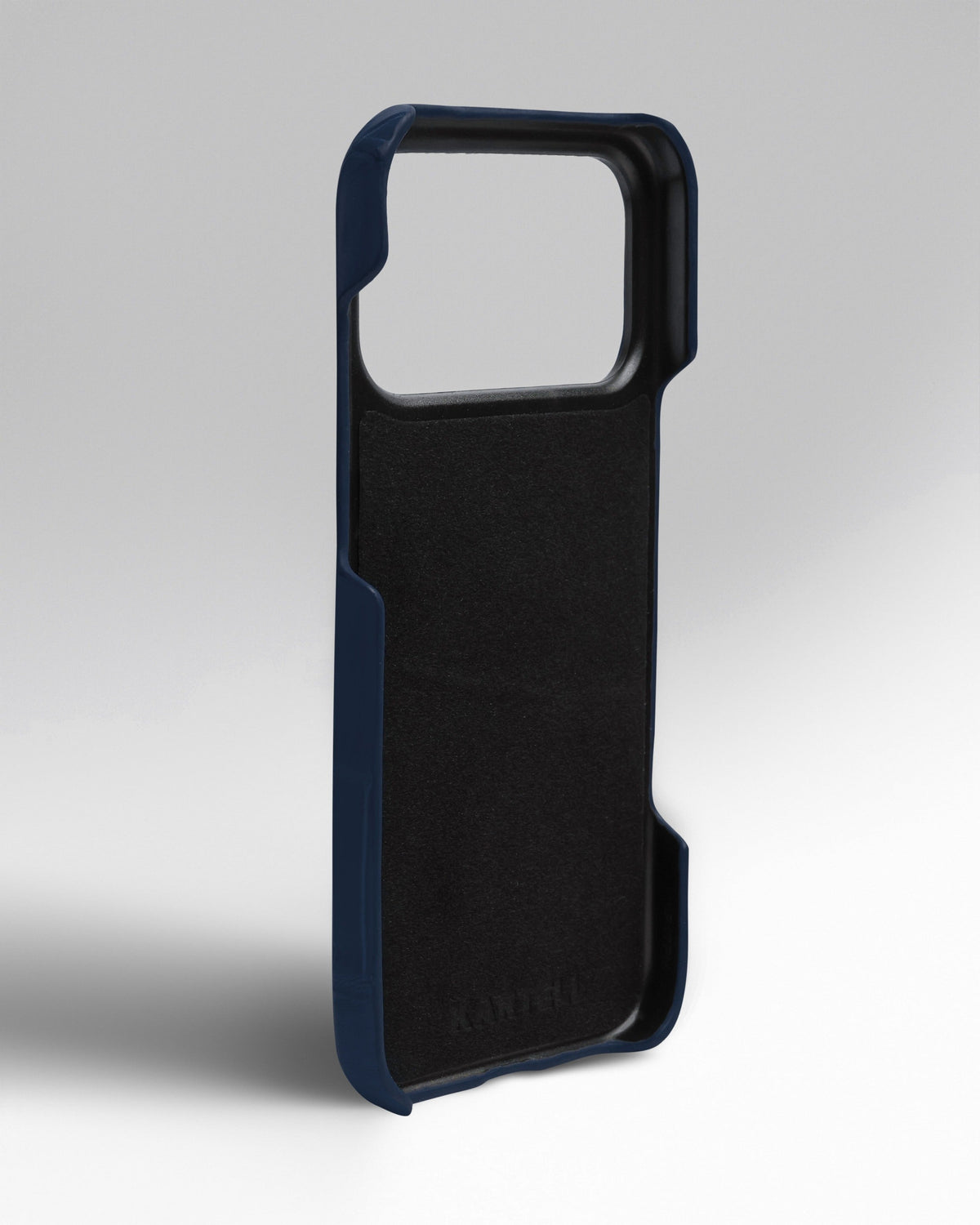Navy Blue Crocodile Leather Full-Wrap Case for iPhone 17 Pro Max
