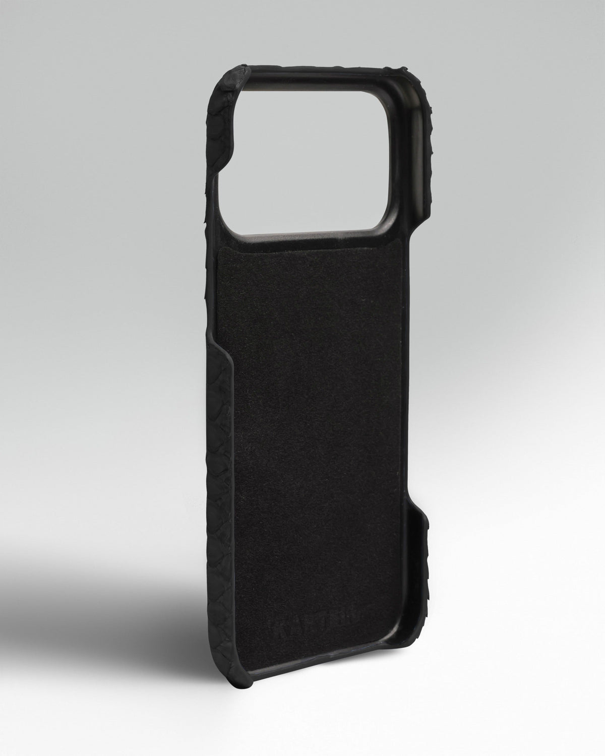 Black Python Leather Full-Wrap Case for iPhone 17 Pro Max
