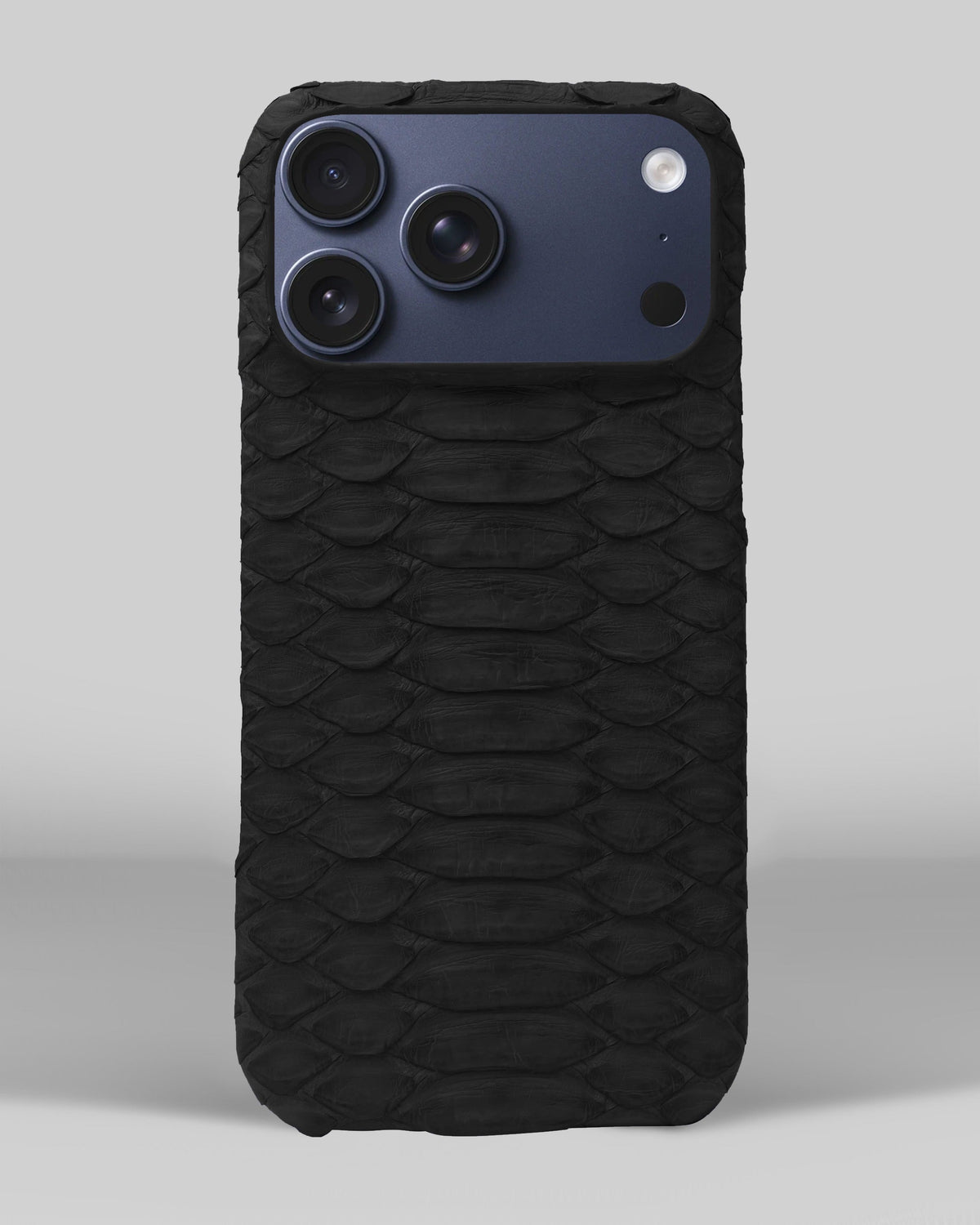 Black Python Leather Full-Wrap Case for iPhone 18 Pro Max