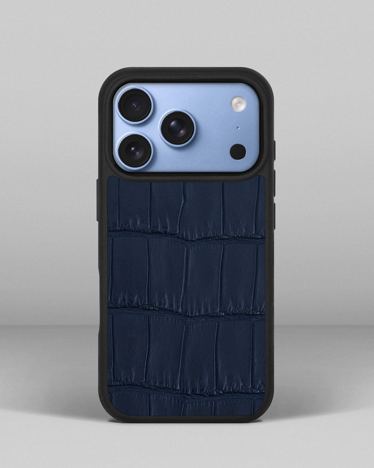 Dark Blue Crocodile Leather Sport Case for iPhone 18 Pro