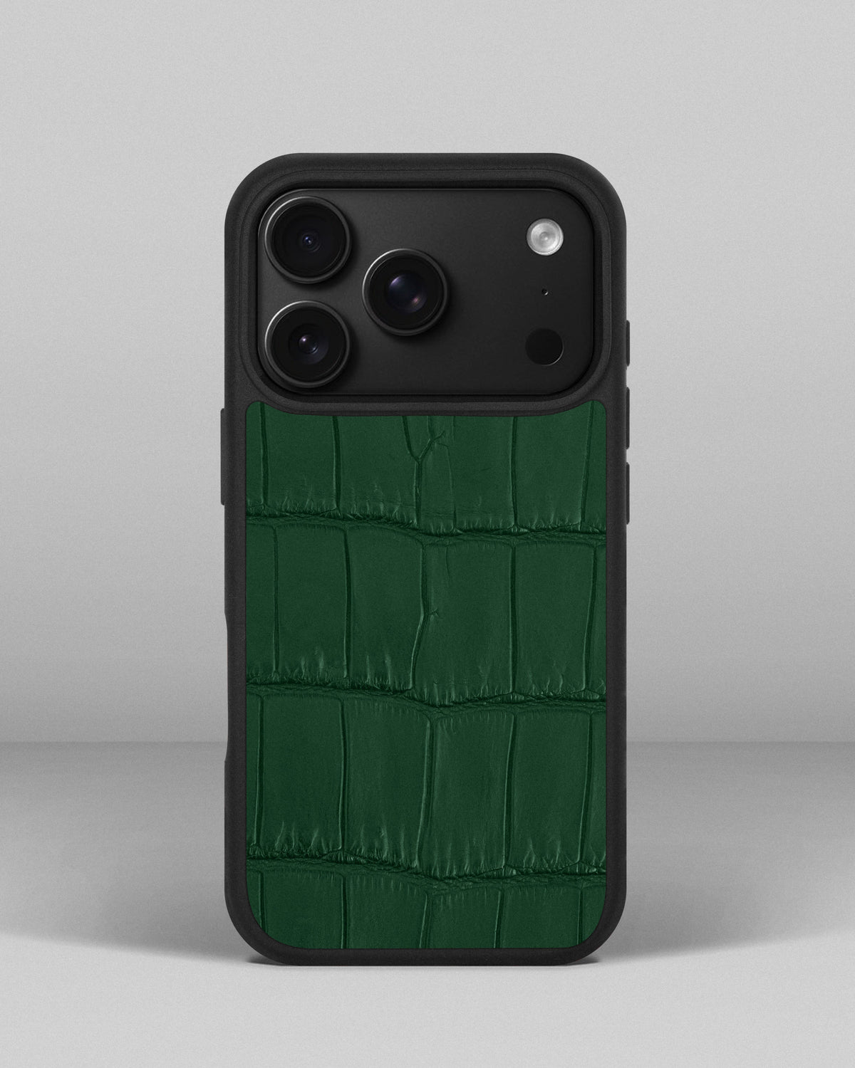 Dark Green Crocodile Leather Sport Case for iPhone 18 Pro