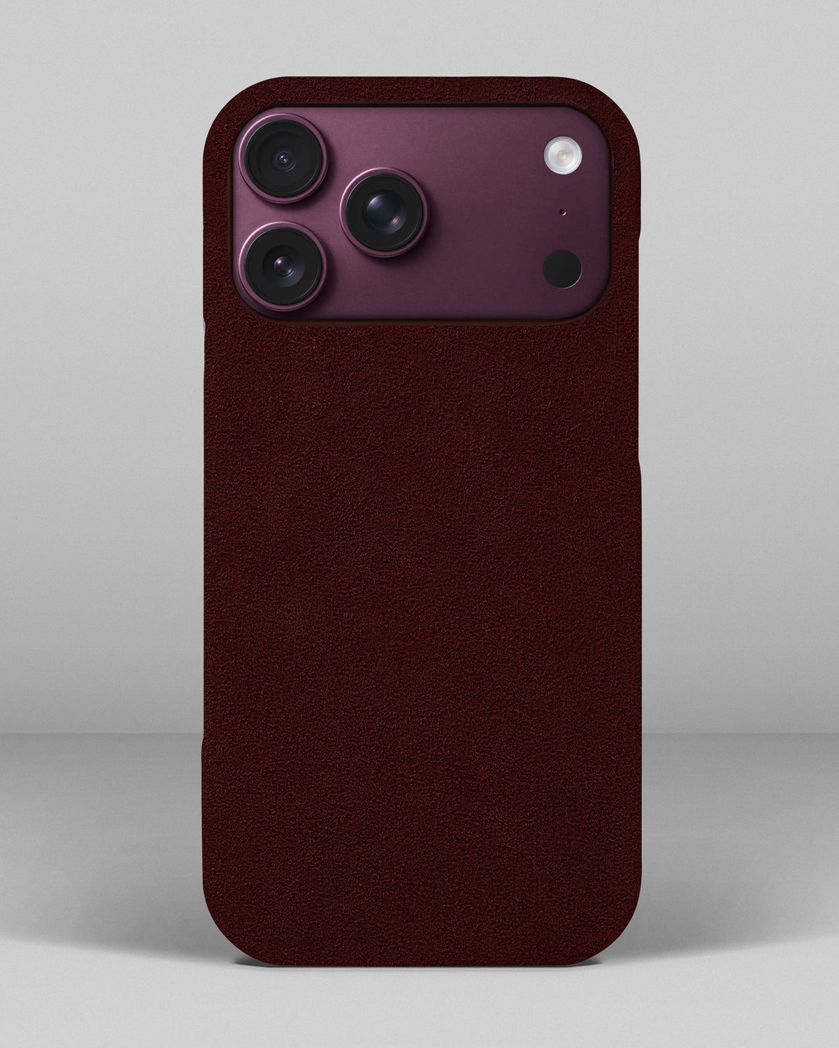 Burgundy Alcantara Case for iPhone 18 Pro Max