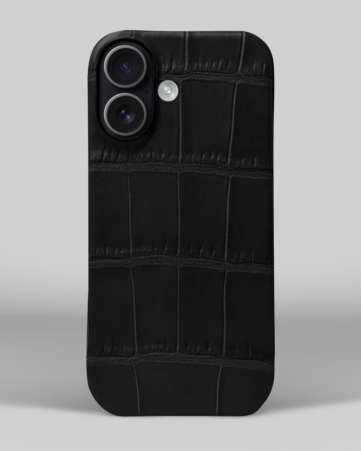 Black Crocodile Leather Full-Wrap Case for iPhone 17