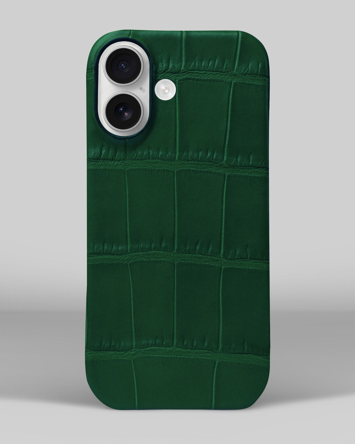 Dark Green Crocodile Leather Full-Wrap Case for iPhone 17