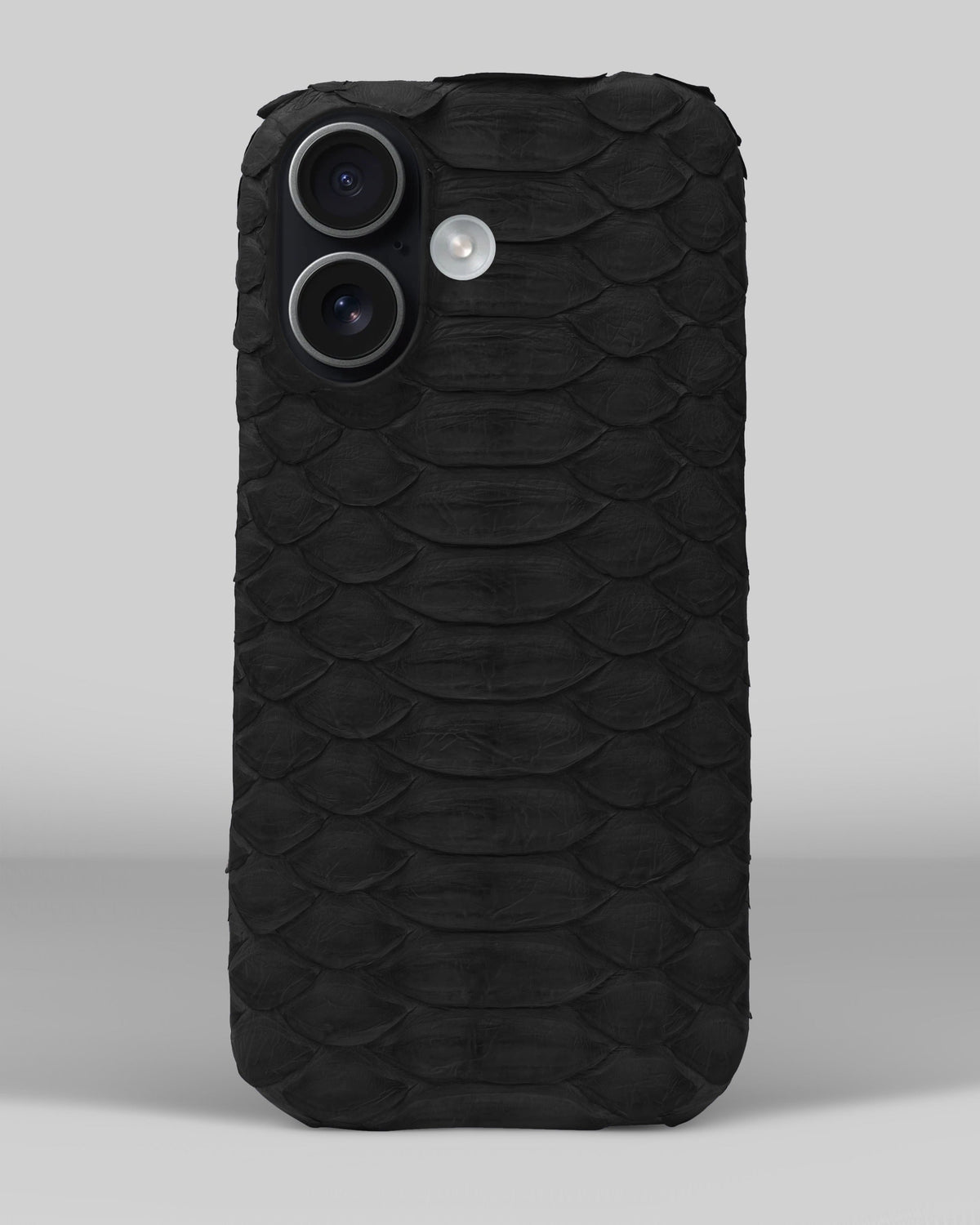 Black Python Leather Full-Wrap Case for iPhone 17