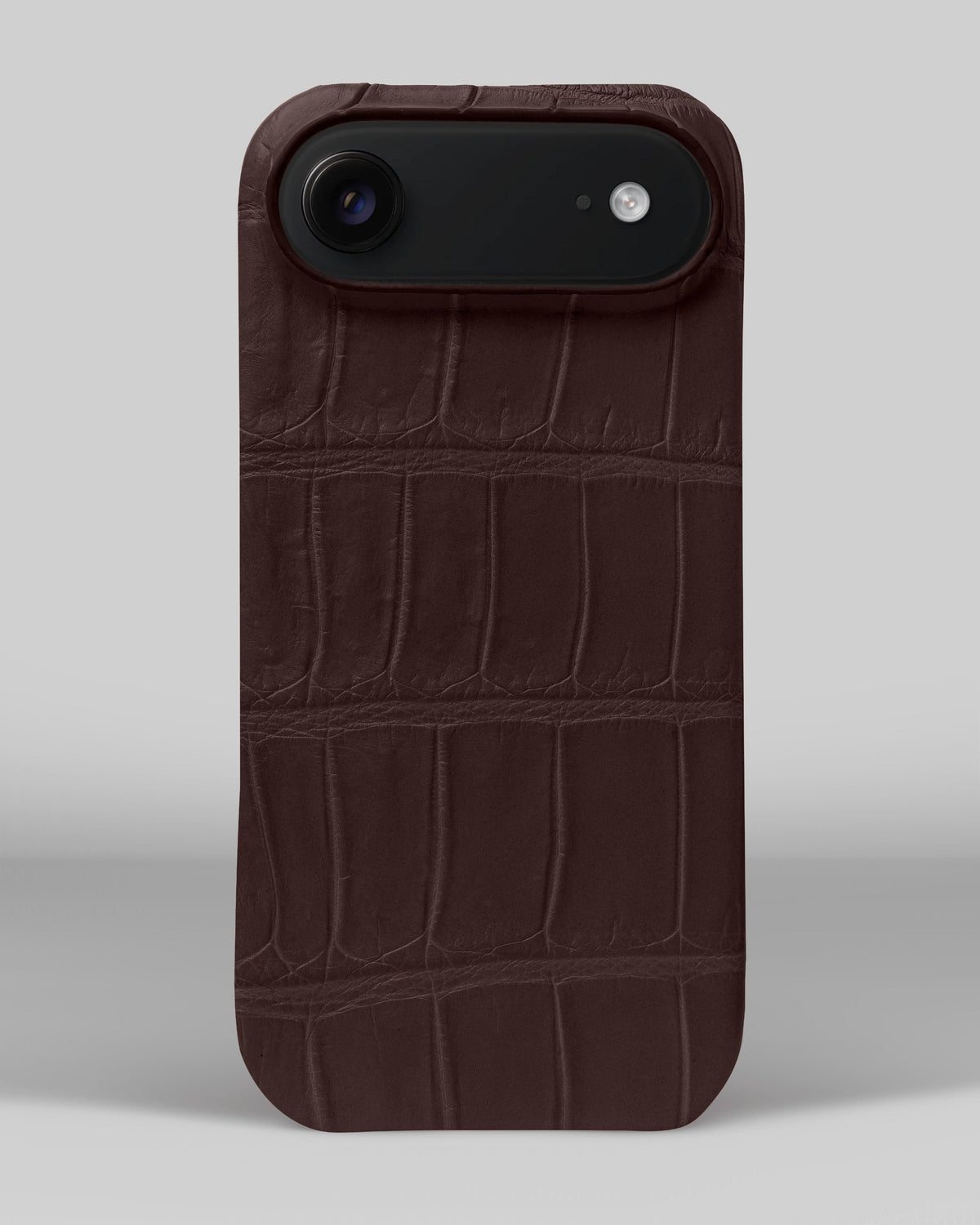 Dark Brown Crocodile Leather Full-Wrap Case for iPhone 17 Air